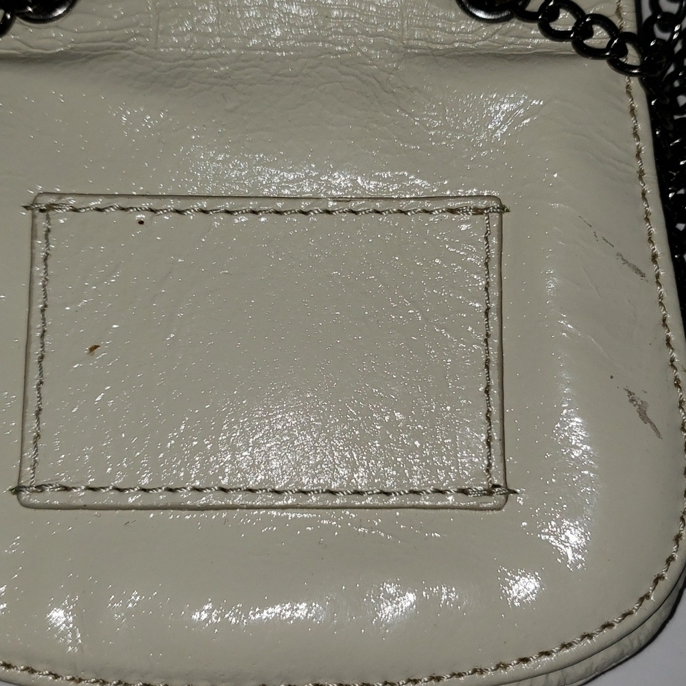 HOBO- Cream Pleather Small Crossbody Bag, Stadium Size, 5 x 4 - Picture 5 of 7